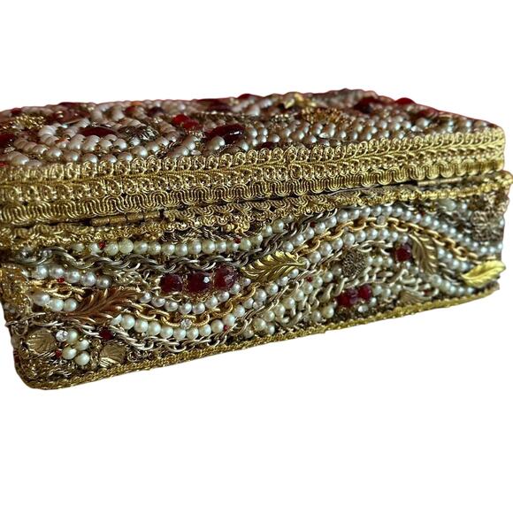 Beaded Jewelry Box One of a Kind Retro Glam Maximalism - Picture 3 of 8